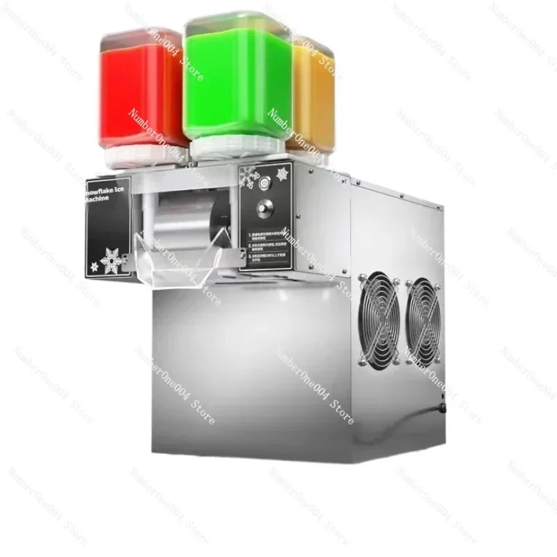 

Commercial Snowflake Ice Cream Machine 4 Barrels Rainbow Color Ice Shaver Maker Raspados Hielo