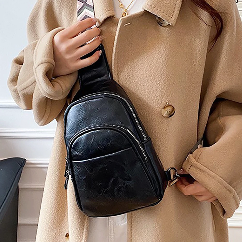 Women's Spring Crossbody Bag Fashion Designed Solid Color Pu One Shoulder Bags Daily Versatile Commute All-Match Messenger Packs