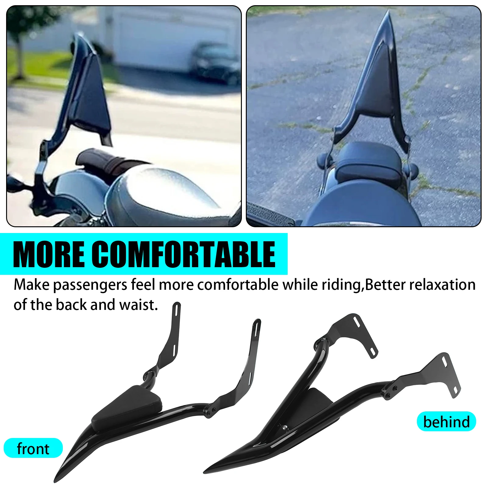 

Черная спинка заднего пассажира мотоцикла Sissy Bar для Honda REBEL 1100 CM1100 CMX1100 2021-2024 2022