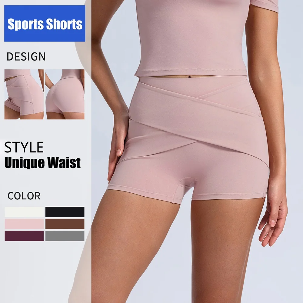 Cloud Hide High Waist Yoga Shorts for Women Bike Fitness Short Gym Workout Tight Sports Running Leggings Girls Training Trousers