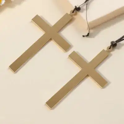 

2 шт., подвеска в виде креста, аксессуар для костюма священника, монахини, большой легкий реквизит для косплея на Хэллоуин, аксессуар для костюма священника