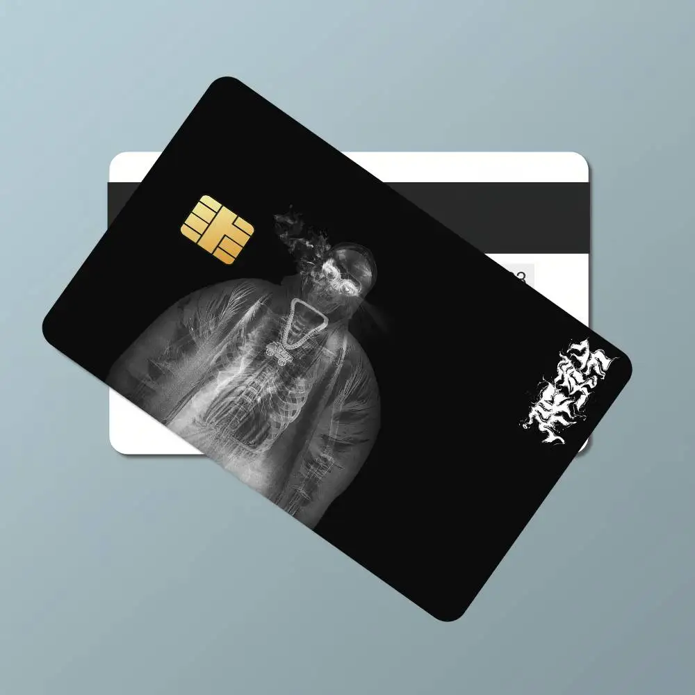 ملصقات جلدية لبطاقة الائتمان لمغني الراب Y-Yeat لبطاقة البنك والحافلة المتروية هدية مقاومة للماء