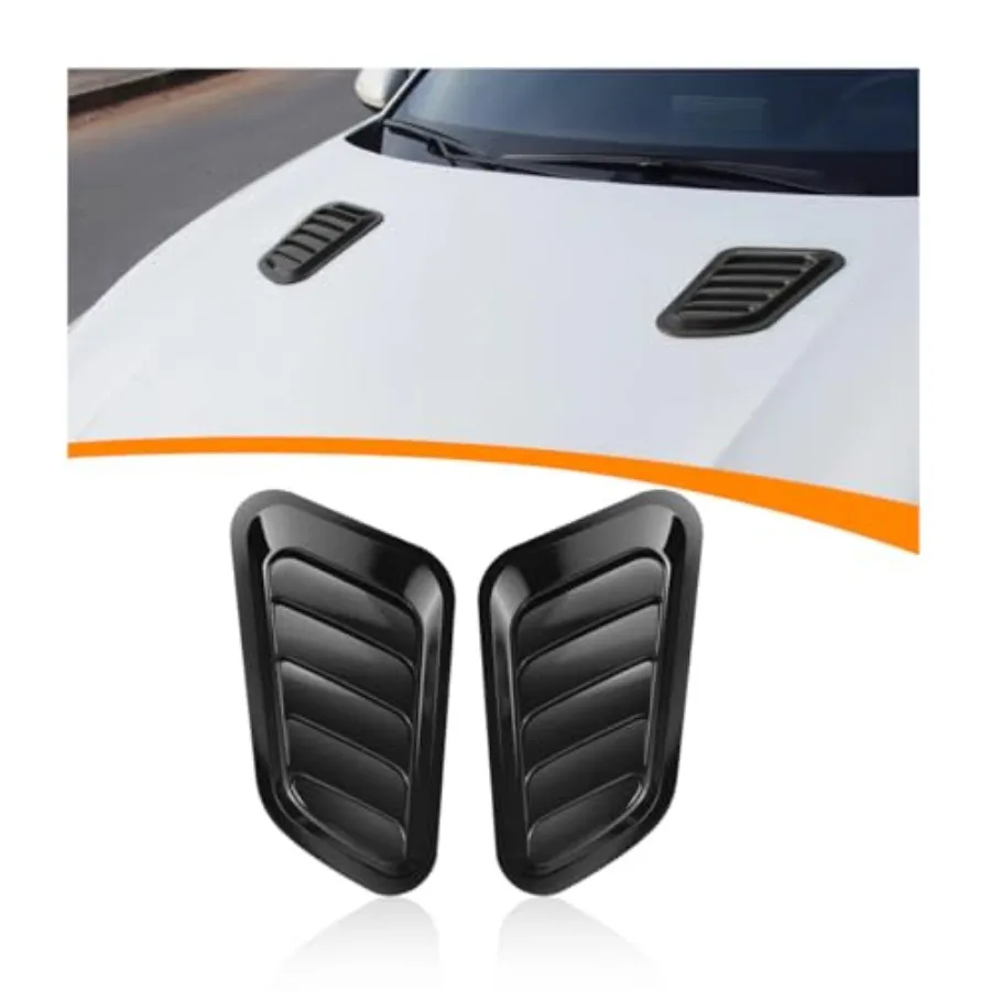 

2PCS Car Hood Vents, Automotive Scoop Bonnet Air Vents Engine Hood Kit, Vehicle Exterior Decorative Air Flow Intake Trim Cover