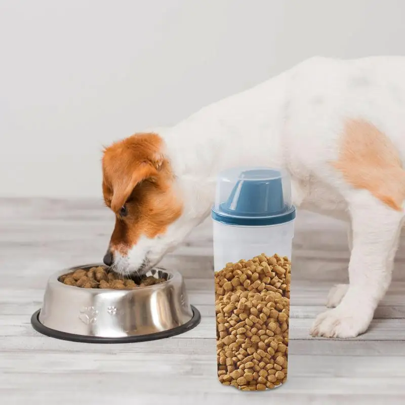 

Pet Food Organizer 2x Multifunctional Dog Treat Dispenser With Pour Spout 1500ml Pet Supplies Storage Bins For Domestic Animals