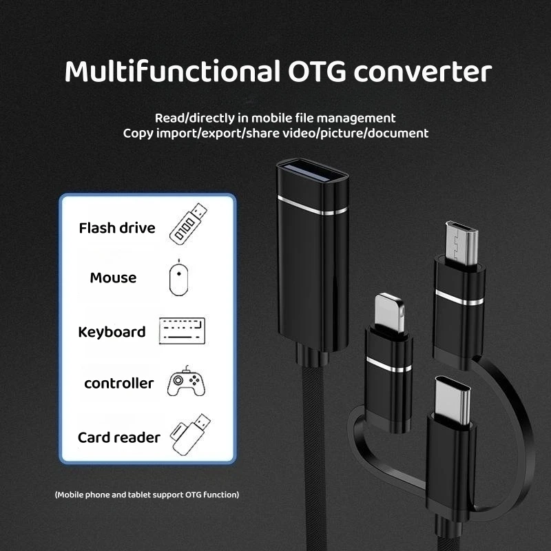 USB 3.0 otgアダプター,iphone,samsung,xiaomi,ラップトップコネクター,3 in 1,マイクロUSB,データ同期用