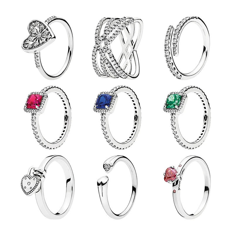 925 Sterling Silver Wedding Rings For Women Fine Jewelry Hearts of Winter Cosmic Lines Shooting Star Timeless Elegance Love Lock