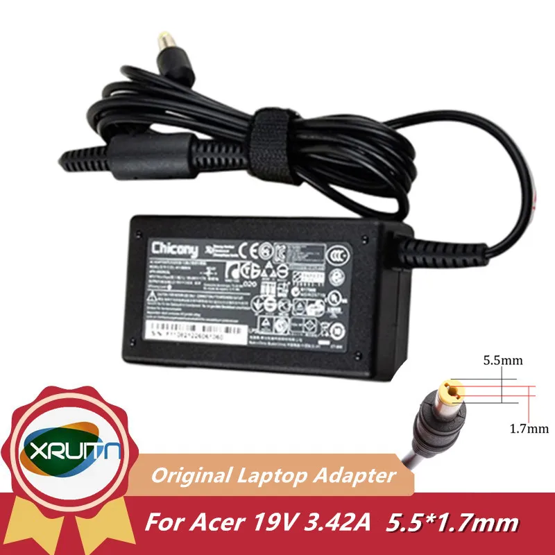 

New Genuine Chicony 19V 3.42A 65W AC Adapter Charger for Acer Laptop Power Supply A11-065N1A PA-1650-86 PA-1650-02 PA-1650-69