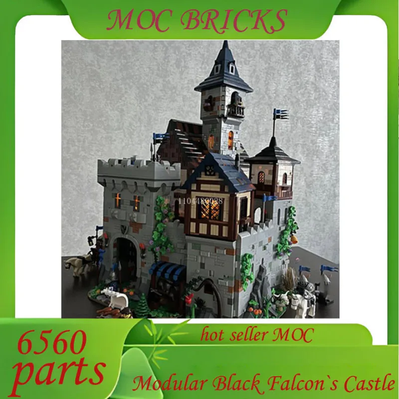 

Customize 6560 Parts Modular Building, Black Falcon Knight’s Castle, Includes 3 Modules, Ideal for Display and Collection Gifts