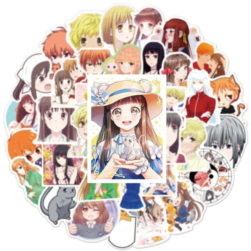 50pcs Anime Fruits Basket Graffiti Stickers Water Cup Luggage Laptop Mobile Phone Car Stationery Decorative Stickers