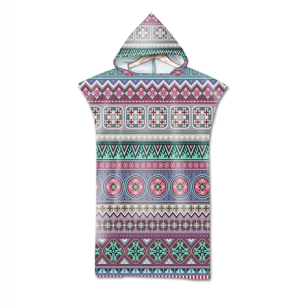 

Unisex Hooded Towel Poncho, Adult and Kids,Surf Swim,Beach Changing Robe, Ethnic Bohemian Mandala, Geometric Gift, Drop Shipping