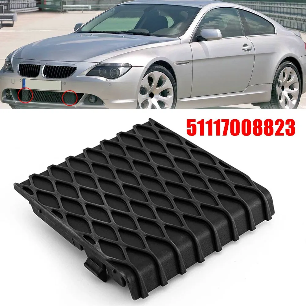 For BMW 6 Series E63 E64 2003-2007 1x Car Front Bumper Grille Mesh Fog Light Frame Ventilation Grille On Both Sides 51117008823