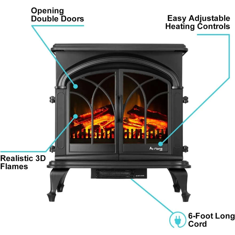 28 "tragbarer freistehender elektrischer Kaminofen-3-d-Log-und Feuer effekt, tragbarer freistehender elektrischer Kamin