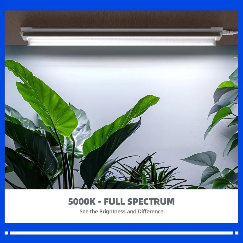 พืชเติบโตแสง,4FT 5000K เต็มสเปกตรัมสีขาว,252W(6x42W), T8 LED Grow Light,ปลูกโคมไฟ,6 แพ็ค