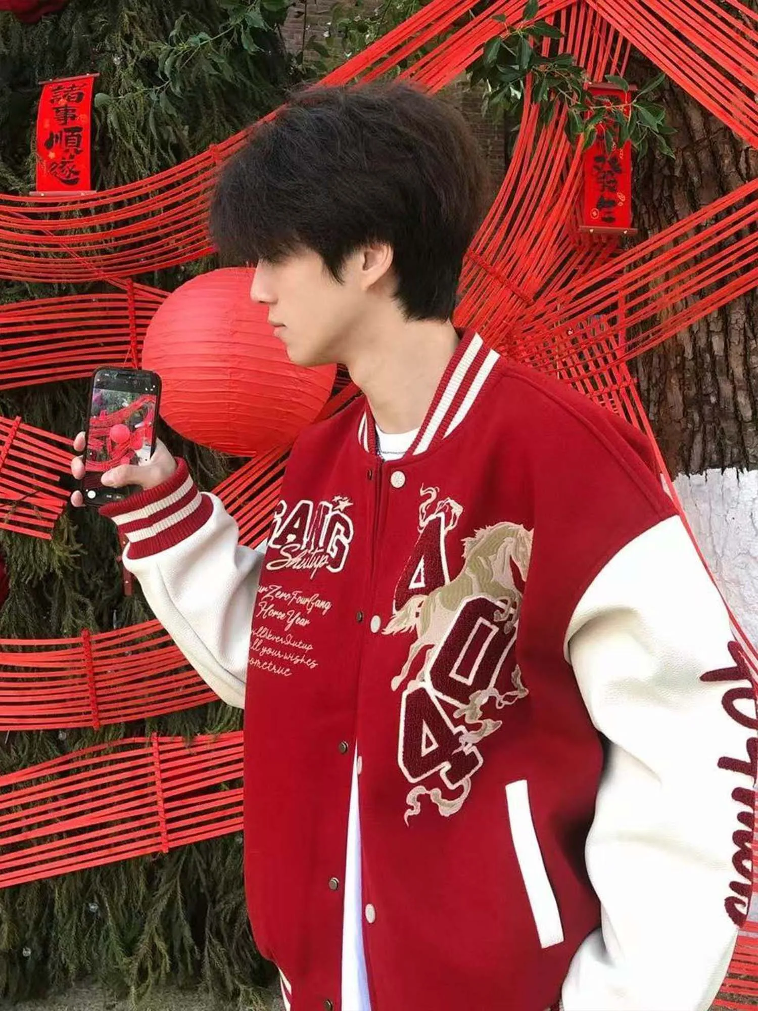 

Утепленная бейсбольная куртка для мужчин, осенне-зимняя верхняя одежда с вышивкой, красная, с надписью, модный американский бренд