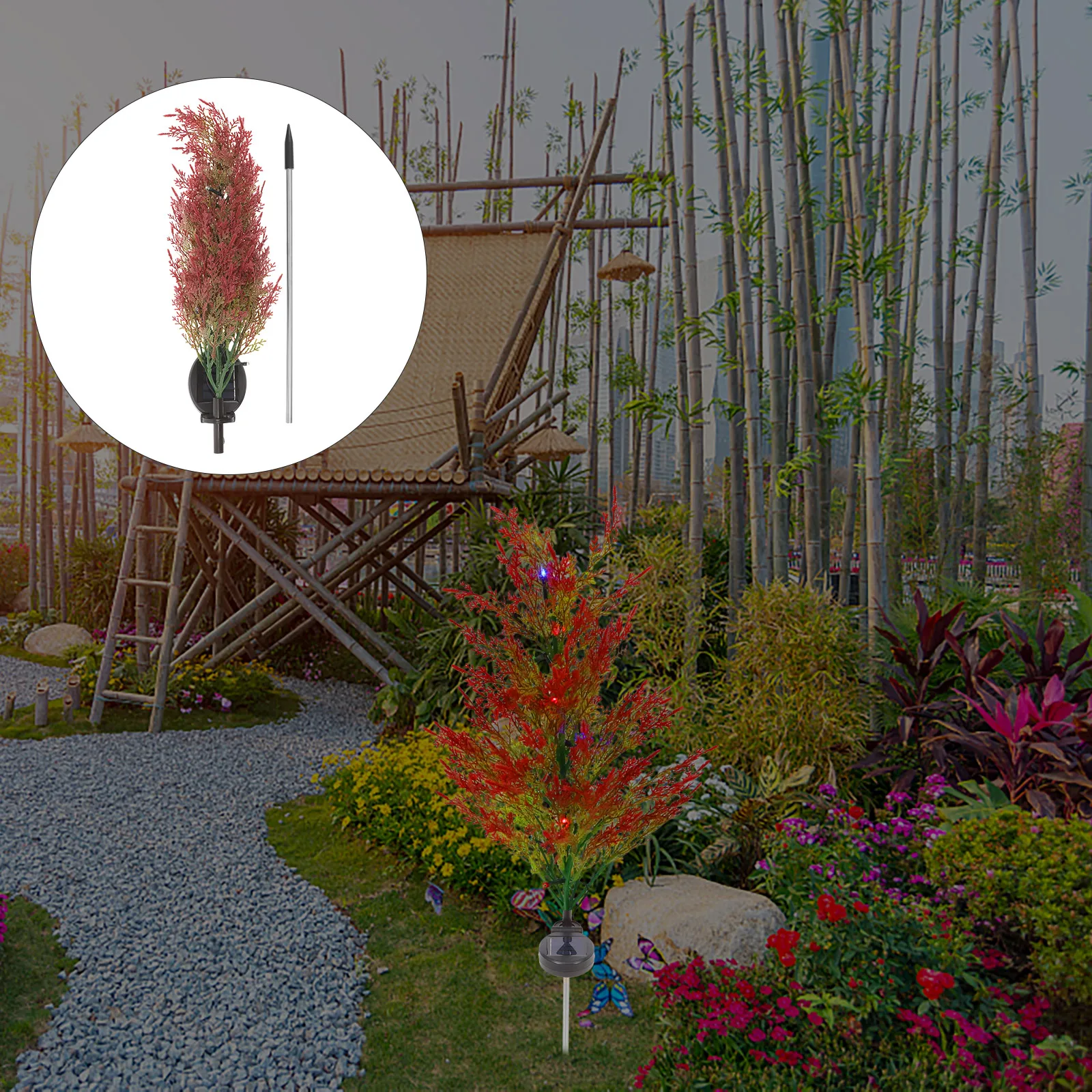 

Christmas Garden Lights Automatic Charging Festive Decor Patio Landscape Ornaments LED Tree Solar Light Powered Yard