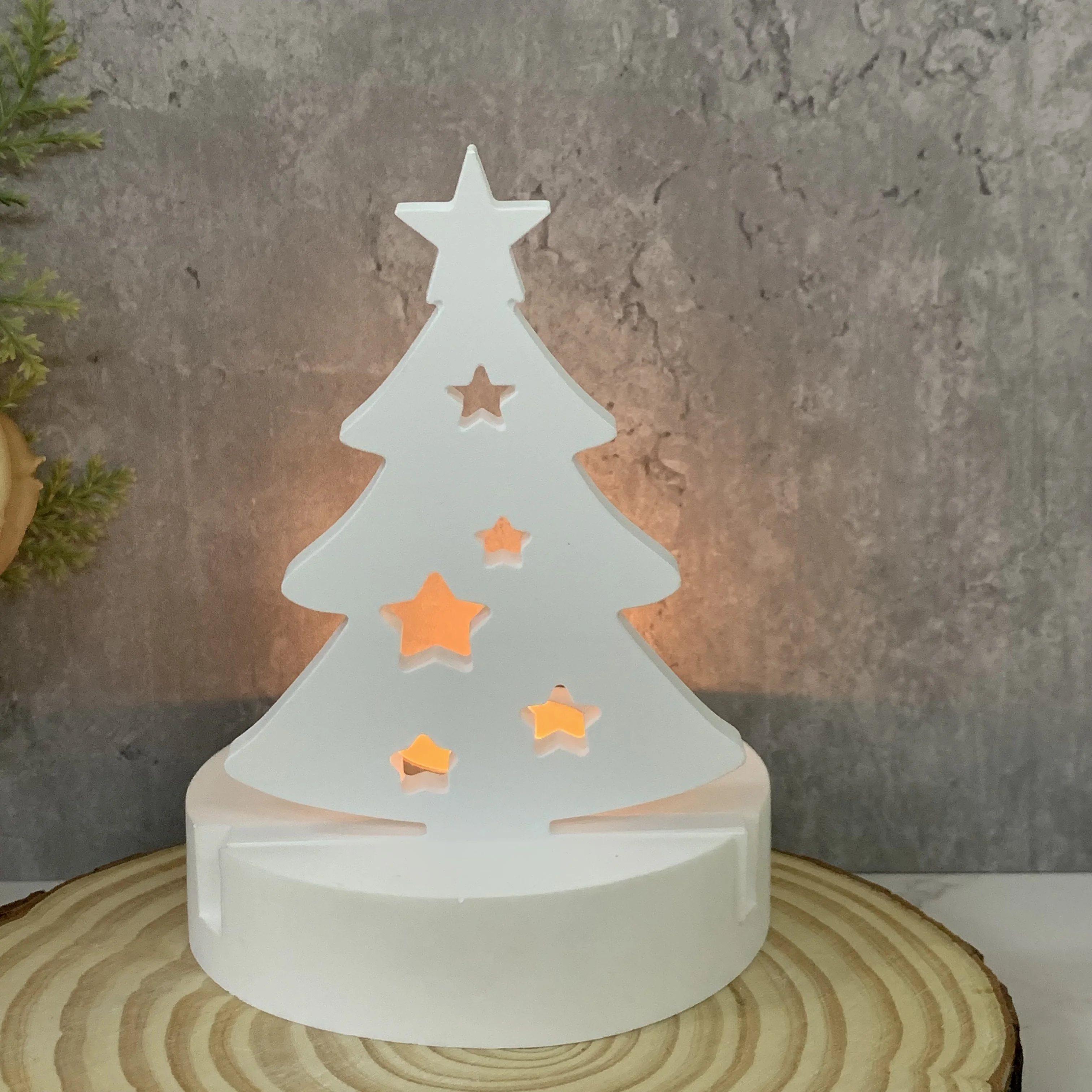 Christmas Series Candle Holder Silicone Mold DIY Snowman Elk House Candlestick Ornament Resin Mould 3D Gypsum Crafts Home Decor