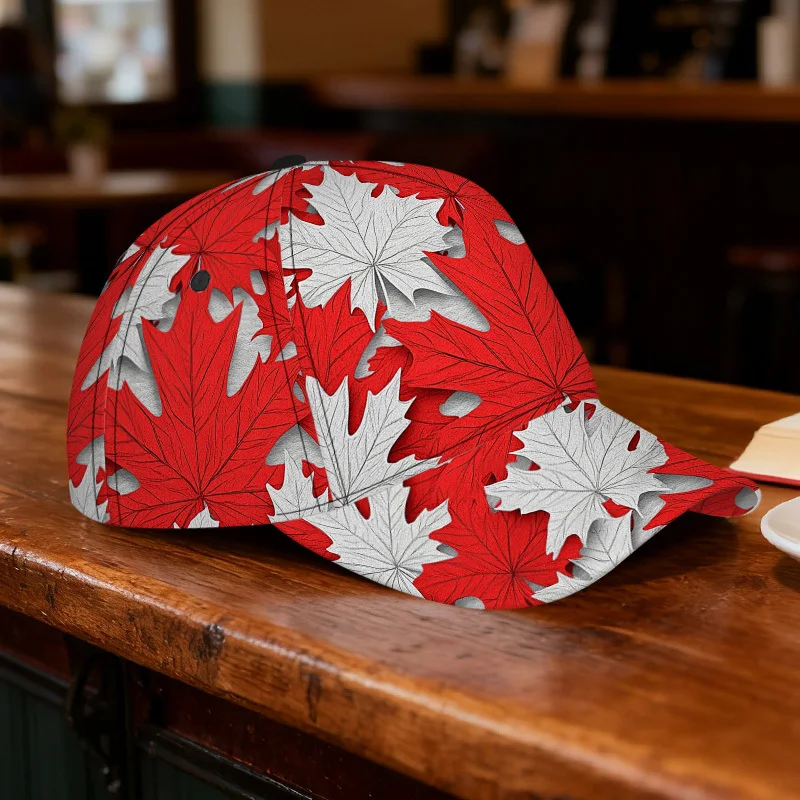 Classic Baseball Cap Featuring a Canada Day Maple Leaves Design a Duckbill Hat That Is Easy to Adjust Perfect for Everyday Use