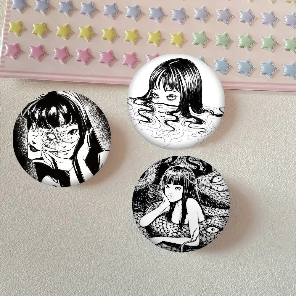 Junji Ito Terror Horror Manga    Cute Anime Figure Icon Badge Handmade Tinplate Brooch For Backpack Clothes Chest Ornament Gifts