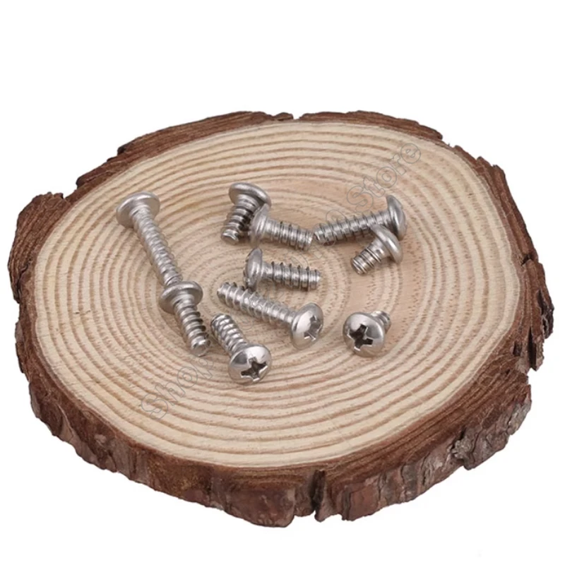

10-100Pcs 304 Stainless Steel M3 M3.5 M4 M5 Cross Phillips Pan Round Head Self Trapping Screw Flat Tail Self-tapping Wood Screws