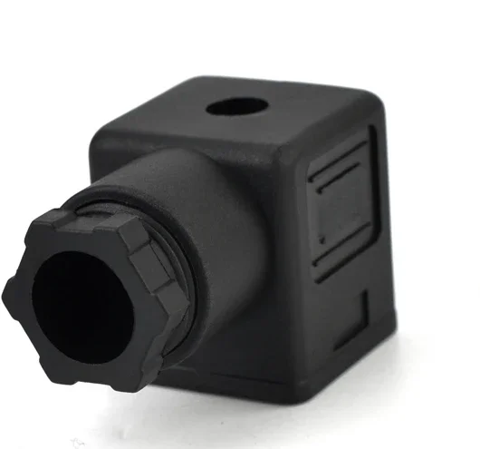 10Pcs Solenoid valve hydraulic coil three-pronged plug DIN43650ASBD black junction box terminal