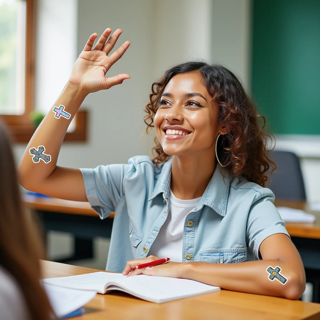 Surreal Religion Decals Abstract Cross Decorative Stickers Religious Decals For Suitcase Car Sticker Fridge