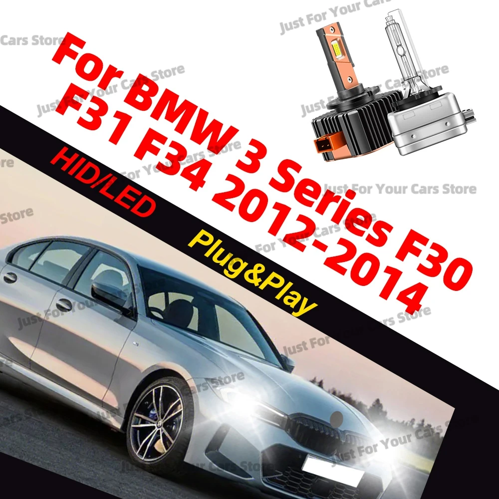 

2 светодиодных/HID ксеноновых лампы D1 D1S 6000K ярко-белого цвета 12 В для BMW 3 серии F30 F31 F34 2012 2013 2014 фары Plug&Play