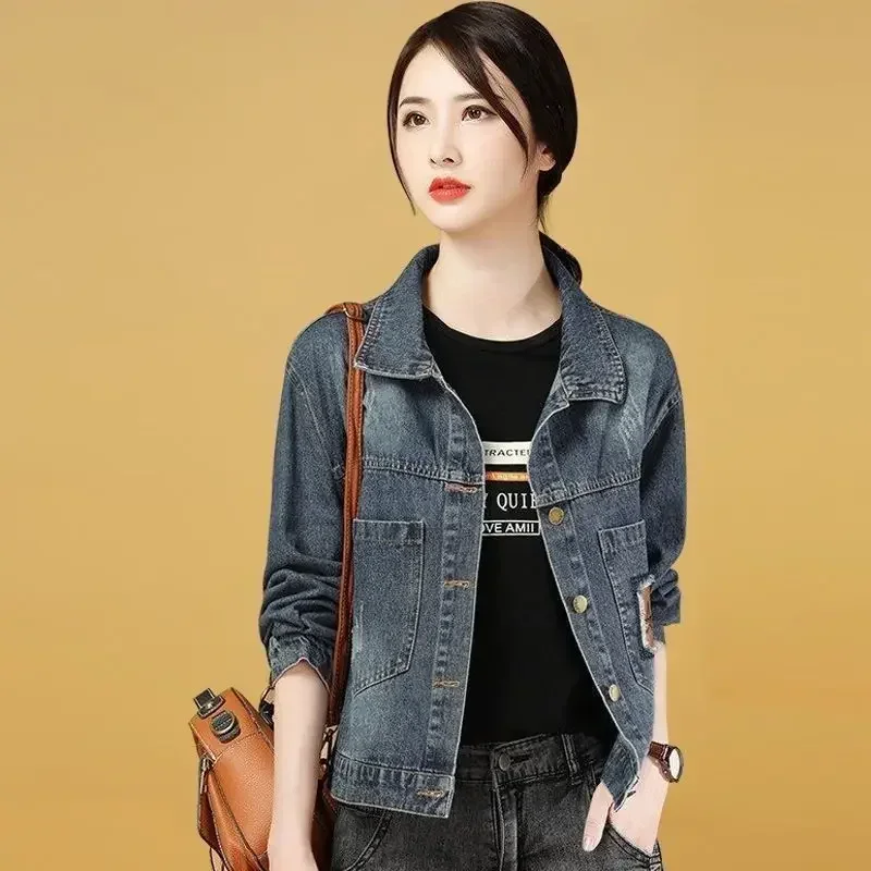 Spring Autumn Female Jeans Coats 2025 New Arrivals Women's Denim Jackets Korean Demi-season Low Price Reviews Many Clothes Deals