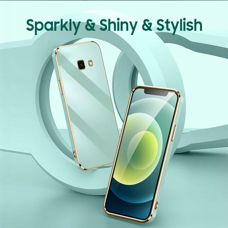 Luxury Square Plating Silicone Phone Case for Samsung Galaxy J4 J6 Plus 2018 Coque Ultra Thin 360 Degree Protection Soft Cover