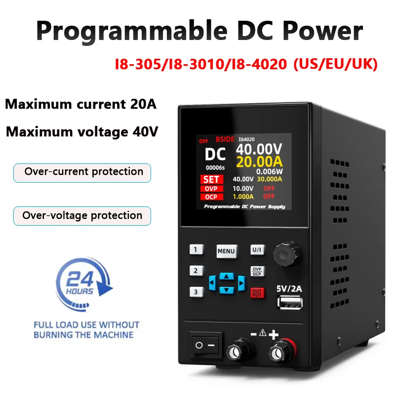 I8 High Precision DC Regulated Power Supply Programmable Power Source Switchable Laboratory Lab Bench Power Supply Stabilizer