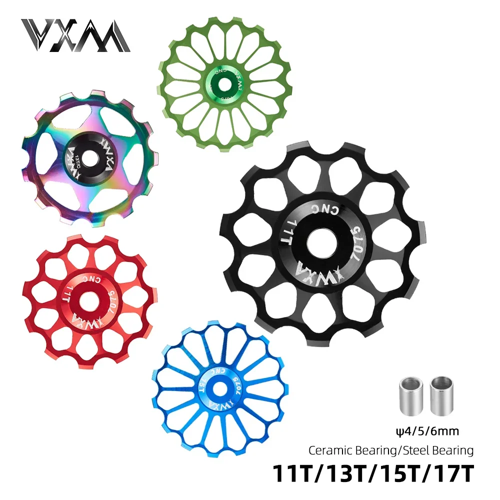 

VXM MTB Road Bike 11T 13T 15T 17T Aluminum Alloy Jockey Wheel Rear Derailleur Ceramic Bearing Guide Bicycle Roller