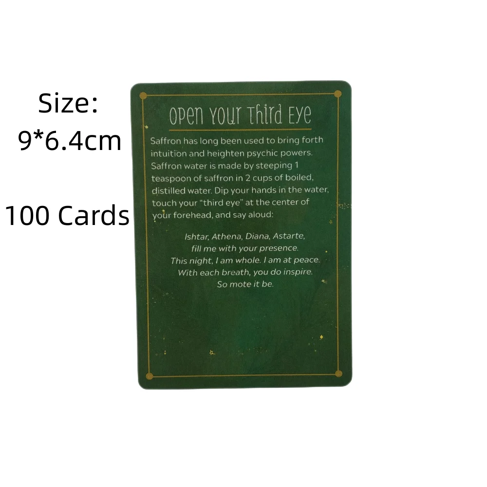 100 The Practical Witch\'s Spell Deck Cards Tarot Divination English Versions Edition Oracle Board Playing Table Games For Party