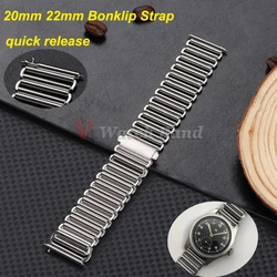 316L High Quality Stainless Steel Watchband 20mm 22mm Bonklip Bracelet Strap Quick Release Detach Bracelet Metal Universal Strap