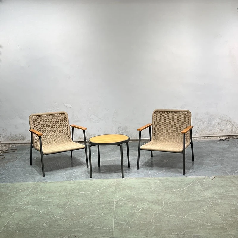 

Outdoor table and chair rattan chair three-piece combination leisure courtyard Tengteng chair