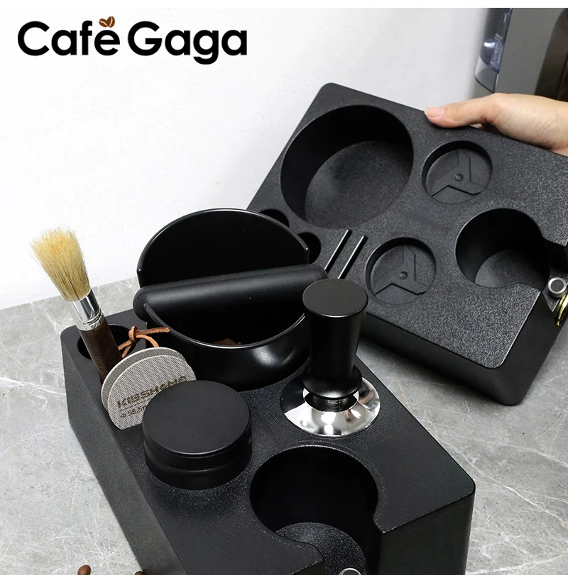 Coffee Tamper Station Portafiler Tamping Holder 51 54 58mm ABS Rack With Knock Box Distributor Stand Espresso Accessories