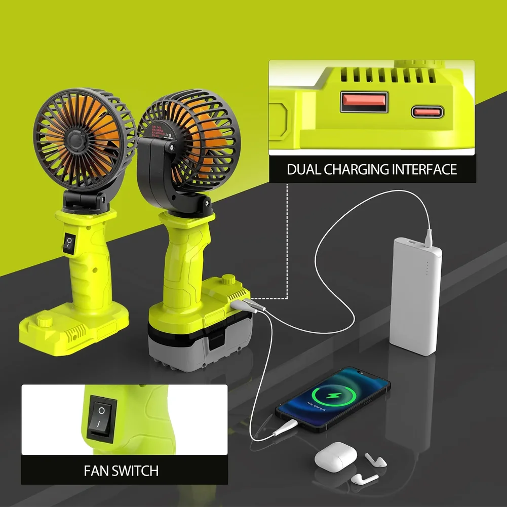 

Adjustable Speed Foldable Fan For P108 P189 P194 Battery USB Port Included Portable Air Cooler For Outdoor Activities