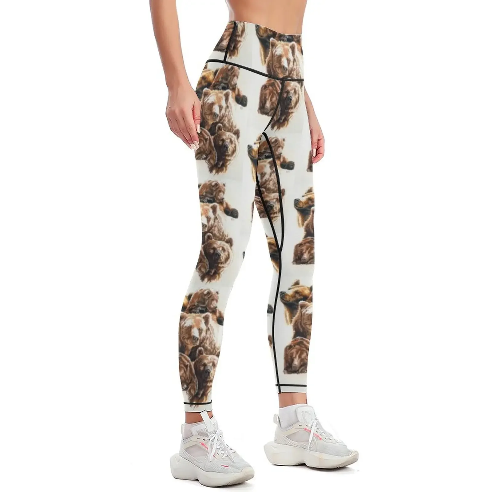 Bear With Me Leggings trousers gym's clothing flared push up fitness Womens Leggings