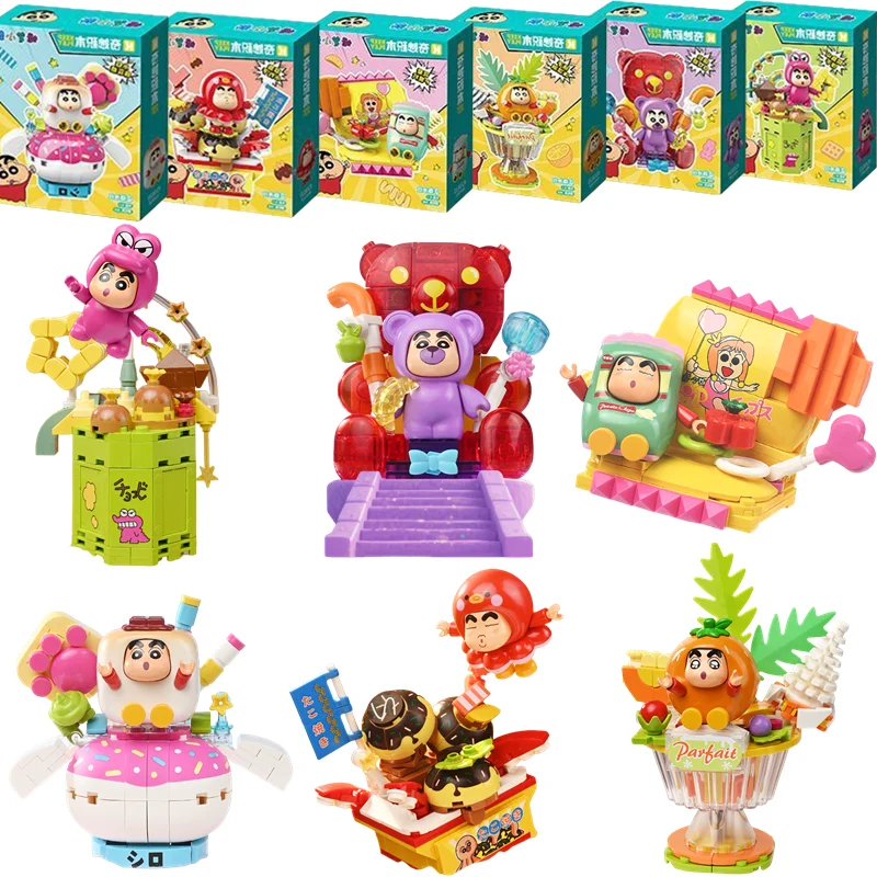 

New Keeppley Crayon Shin-chan Anime Action Figure Model Building Blocks Puzzle Toys Mobile Desktop Ornament Kids Birthday Gifts