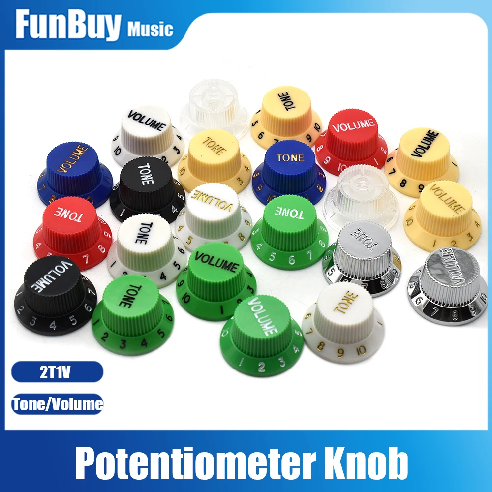 Multi Color Electric Guitar Speed Control Knobs Guitar Pot Buttons Cap (1 Volume & 2 Tone A Set)