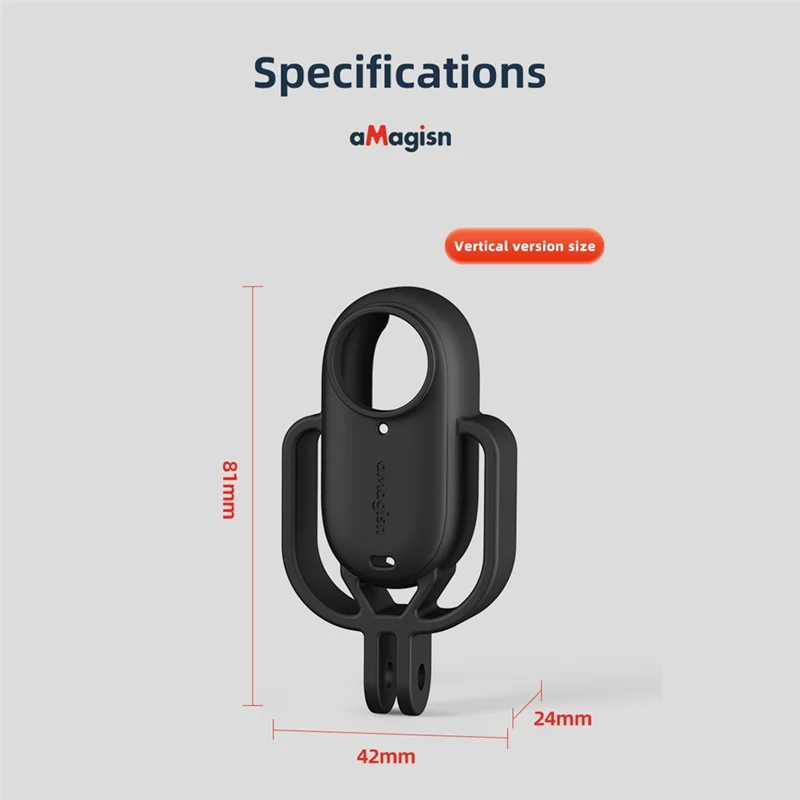 N15R-AMAGISN Shockproof Silicone Case For Insta360 Go 3 Protective Frame Mount 1/4 Thread Adapter Protective Cover