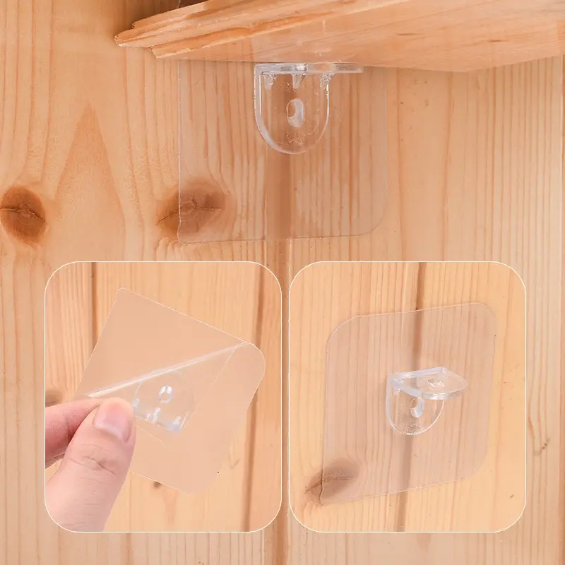 10pcs Shelf Support Glue Free Punching Nail Strong Triangle Bracket Clip Wall Mounted Wall Cabinet Home Accessories