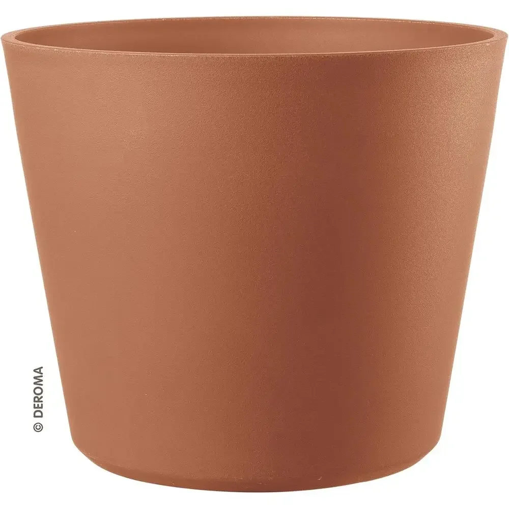 

23 Deroma Origin Planter - Durable Plastic with Drainage for Indoor/Outdoor Use | Trendy Round Pot for Patio, Porch, and Garden