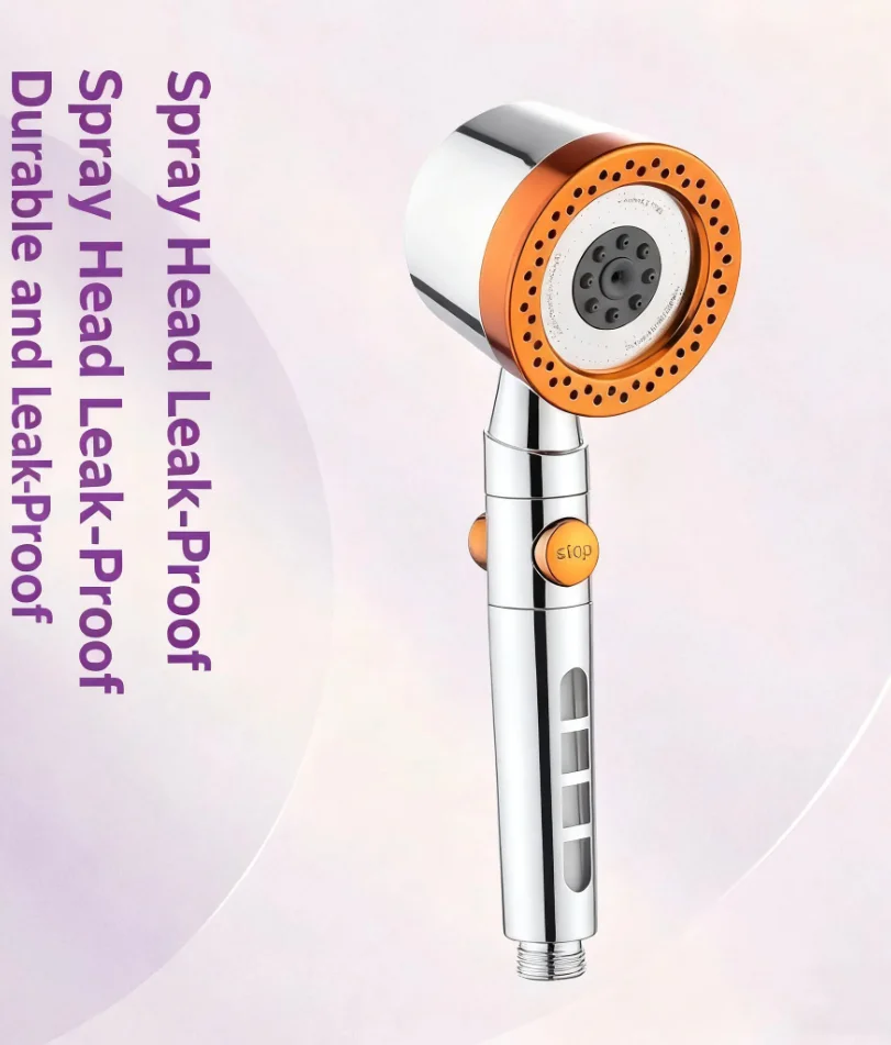 Upgraded 5 Modes High Pressure Shower Head with Stop Button Filiter Showers Massage Spa Handheld Showerhead Bathroom Accessories