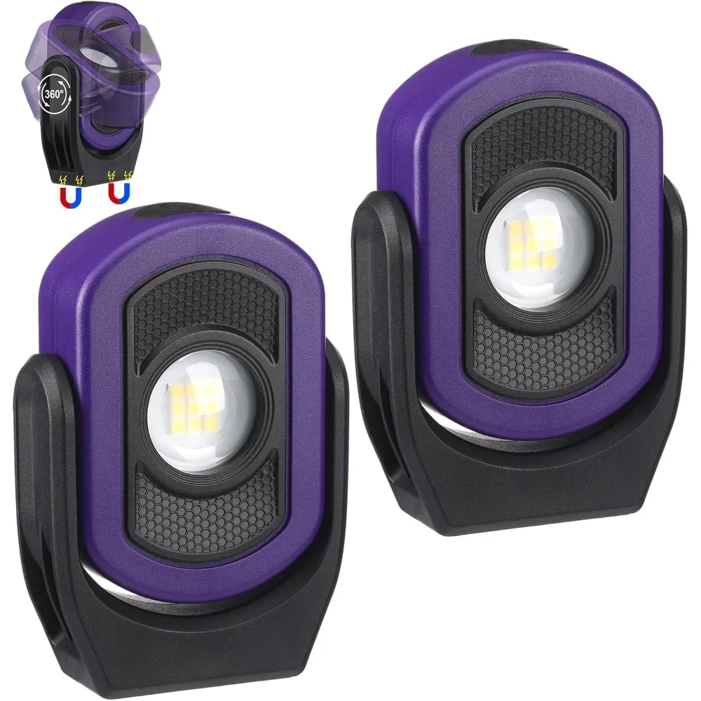 

Dual 780 Lumen Magnetic USB Rechargeable Work Lights for Car Repair Emergency Portable Inspection
