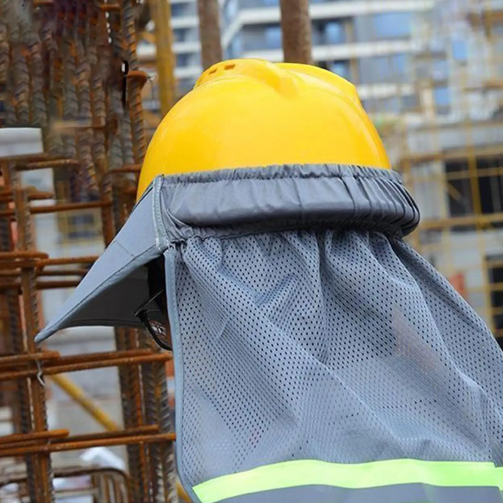 2026 Summer Sun Shade Safety Hard Hat Neck Shield Helmet Sun Shade Reflective Stripe Cap Cover for Construction Workers