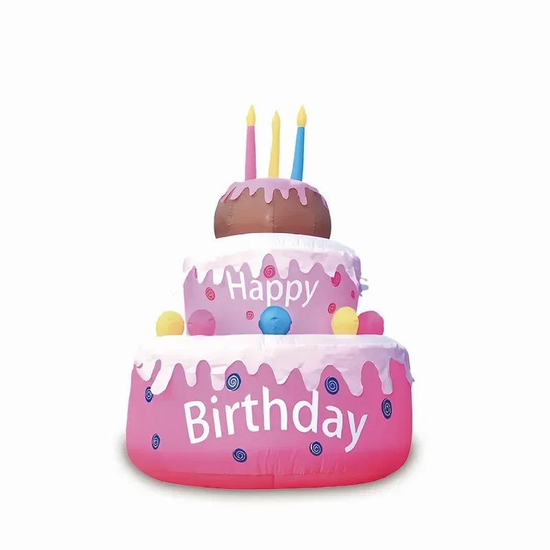 Cross-border inflatable birthday cake air mold children's party decoration outdoor venue arrangement props holiday luminous
