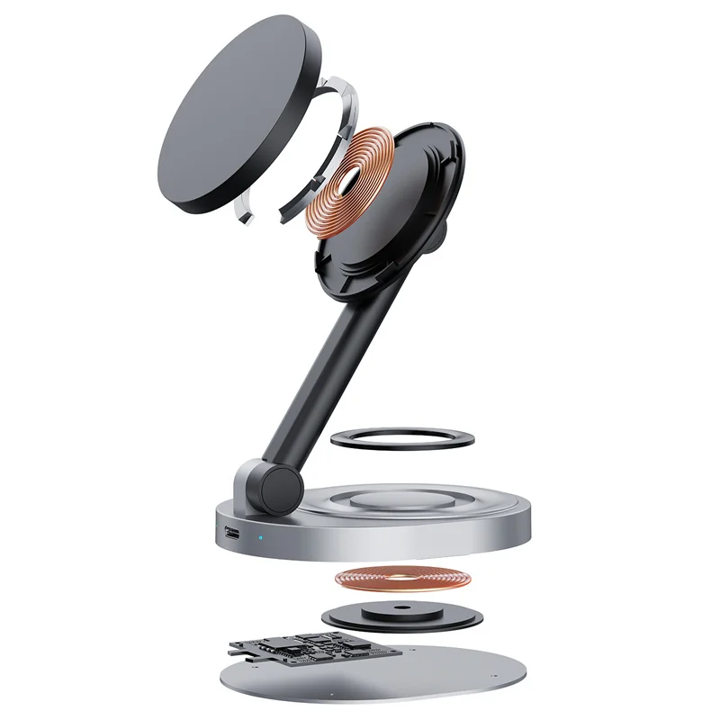 15W 2 in 1 Magnetic Wireless Charger Stand Foldable For iPhone 12 13 14 Mini Pro Max Apple Watch Airpods Fast Charging Station image 6