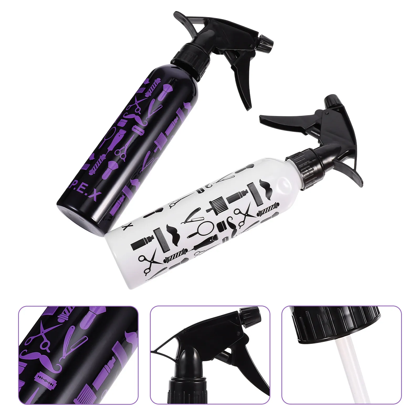 

Набор из 2 пластиковых распылителей для волос, универсальные флаконы-спреи для парикмахерских и домашнего использования, пустые бутылки с триггером для ухода за волосами