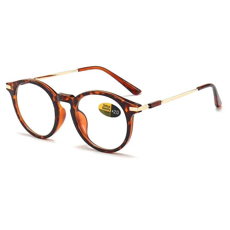 Männer Leichte Lesebrille Trendy Retro Runde Rahmen Presbyopie Männliche Frauen Anti-blau Weit Sicht Brillen Gläser 0 bis + 4,0 – Detail 13
