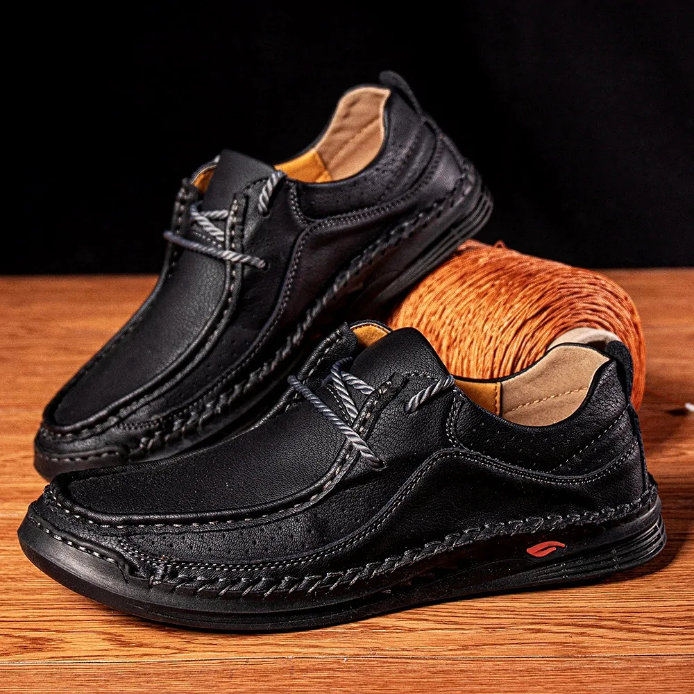 Original men's sports shoes, hand sewn Lefu shoes outdoor mountaineering British style luxury casual shoes designer men's shoes