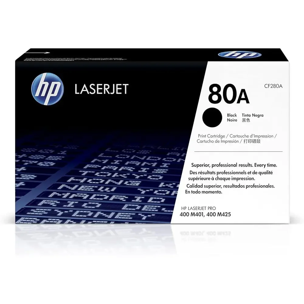 

80A Black Toner Cartridge or | Works with LaserJet Pro 400 M401, MP M425 | C280A